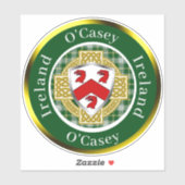 O'Casey Irish Shield/Celtic Cross Personalized Sticker (Vel)