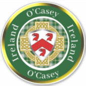 O'Casey Irish Shield/Celtic Cross Personalized Sticker (Voorkant)