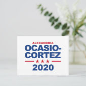 Ocasio-Cortez 2020 Briefkaart (Staand voorkant)