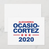 Ocasio-Cortez 2020 Briefkaart (Voorkant / Achterkant)