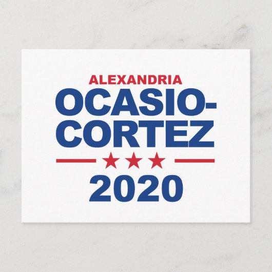 Ocasio-Cortez 2020 Briefkaart (Voorkant)