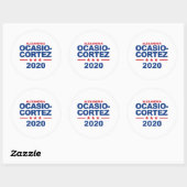 Ocasio-Cortez 2020 Ronde Sticker (Vel)