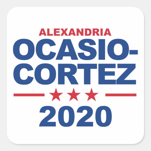 Ocasio-Cortez 2020 Vierkante Sticker (Voorkant)