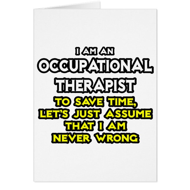 Occ Therapist...veronderstel dat ik nooit verkeerd (Voorkant)
