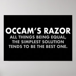Occam's Razor Definition Science Classroom Poster