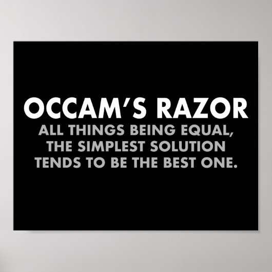 Occam's Razor Definition Science Classroom Poster (Voorkant)