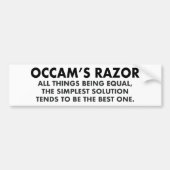 Occam's Razor Definition Science Geek Bumpersticker (Voorkant)