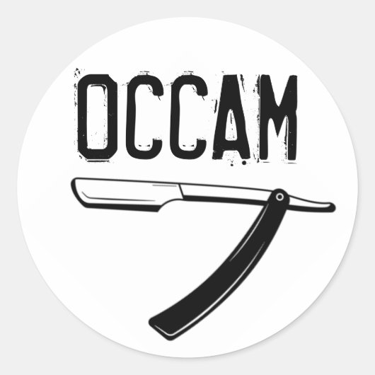 Occam's Razor Ronde Sticker (Voorkant)