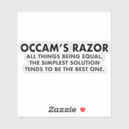 Occam's Razor Scientific Principle of Parsimony Sticker