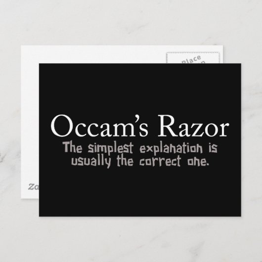 Occam's Razor Scientific Problem Solution Briefkaart (Voorkant / Achterkant)
