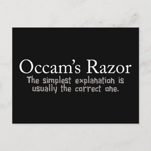Occam's Razor Scientific Problem Solution Briefkaart (Voorkant)