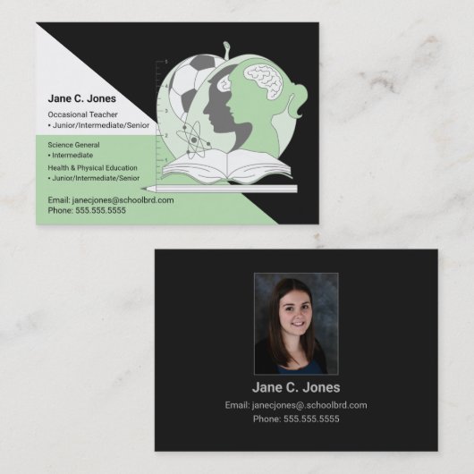 Occasional Teacher Children's Educator School Visitekaartje (Voorkant / Achterkant)