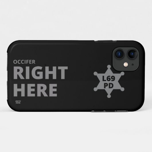"OCCIFER RECHTS HIER" grappige politie-badge Case-Mate iPhone Case (Achterkant (horizontaal))