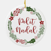 Occitan Merry Kerstmis Wreath, Polit Nadal Keramisch Ornament (Achterkant)