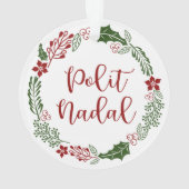 Occitan Merry Kerstmis Wreath, Polit Nadal Ornament (achterkant)