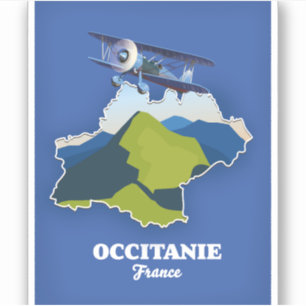 Occitanie Frankrijk reis kaart Sticker