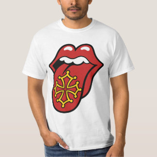 Occitanie Rots Tongue - Occitaans Kruis T-shirt