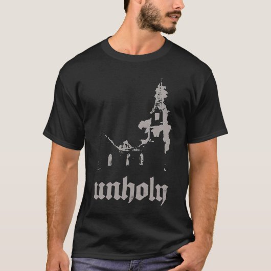 Occult Baphomet Atheist Burning Church Unholy Sata T-shirt (Voorkant)