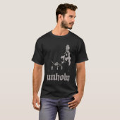 Occult Baphomet Atheist Burning Church Unholy Sata T-shirt (Voorkant volledig)