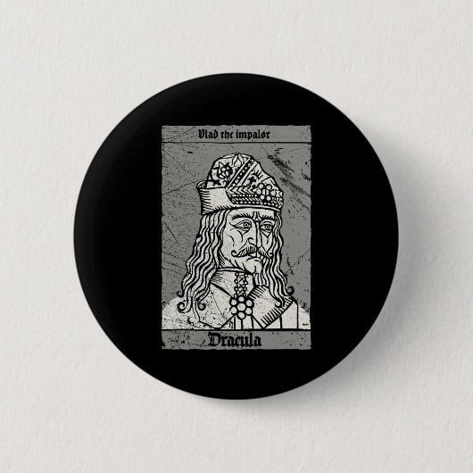 Occult Dracula - Vlad the Impaler Horror Vampire Ronde Button 5,7 Cm (Voorkant)