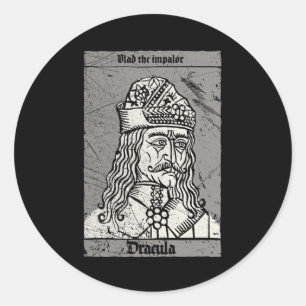 Occult Dracula - Vlad the Impaler Horror Vampire Ronde Sticker