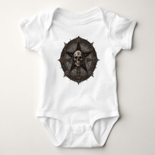 Occult geïnspireerde Death Metal Logo voor kinderk Romper (Voorkant)
