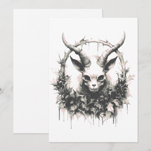 Occult Gothic Baby Baphomet Feestdagenkaart (Voorkant / Achterkant)
