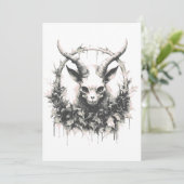 Occult Gothic Baby Baphomet Feestdagenkaart (Staand voorkant)