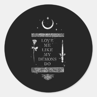 Occult gothic Grunge houdt van me alsof mijn demon Ronde Sticker