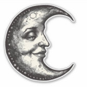 Occult Gotische Victoriaanse Maan Met Gezicht Sticker (Voorkant)