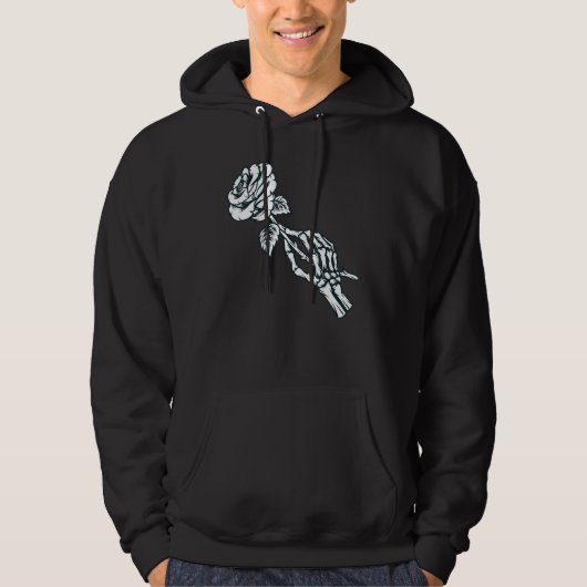 Occult Magic Rose Skeleton Hand Hoodie (Voorkant)
