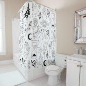 occult mystical esoteric witchcraft crystals white douchegordijn (In situ)