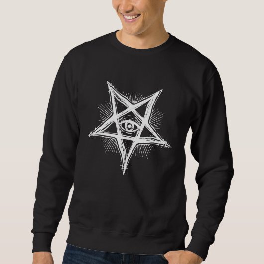 Occult Satan Witch Gothic Lucifer Baphomet Trui (Voorkant)