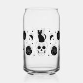 Occult Skull Cat Roos kan glasfolie bevatten Blikvorm Glas (Voorkant)