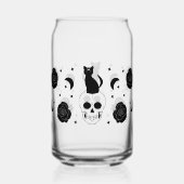 Occult Skull Cat Roos kan glasfolie bevatten Blikvorm Glas (Achterkant)