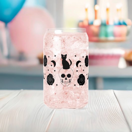 Occult Skull Cat Roos kan glasfolie bevatten Blikvorm Glas (Insitu (Baby Shower))