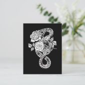 Occult Snake Rozen Wicca Gothic Witchcraft Briefkaart (Staand voorkant)