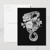 Occult Snake Rozen Wicca Gothic Witchcraft Briefkaart (Voorkant / Achterkant)