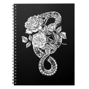 Occult Snake Rozen Wicca Gothic Witchcraft Notitieboek