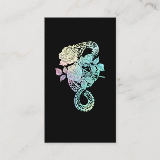 Occult Snake Rozen Wicca Pastel Gothic Witchcraft Visitekaartje (Voorkant)