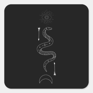 Occult Snake Symbol Gothic Wicca Vierkante Sticker