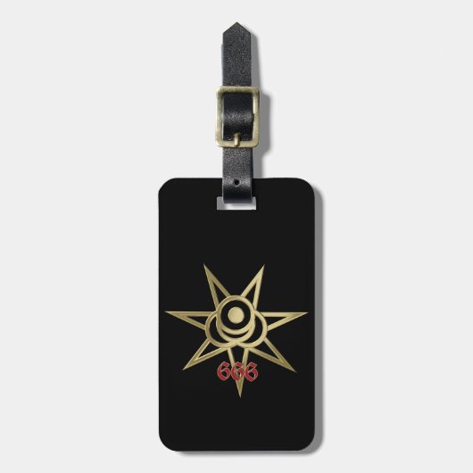 occult symbool septagram bagagelabel (Voorkant verticaal)