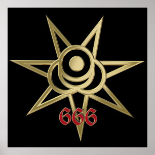 occult symbool septagram poster