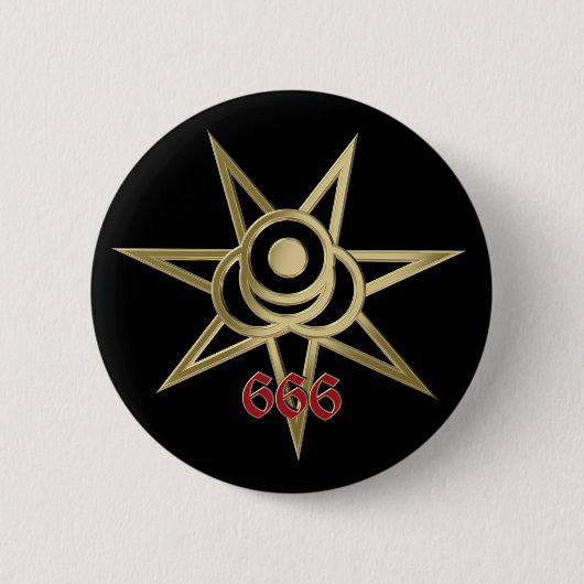 occult symbool septagram ronde button 5,7 cm (Voorkant)