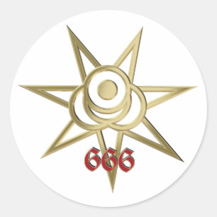 occult symbool septagram ronde sticker