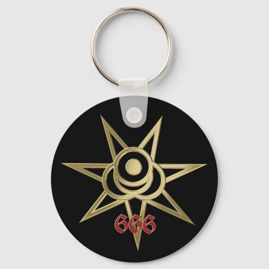 occult symbool septagram sleutelhanger (Voorkant)