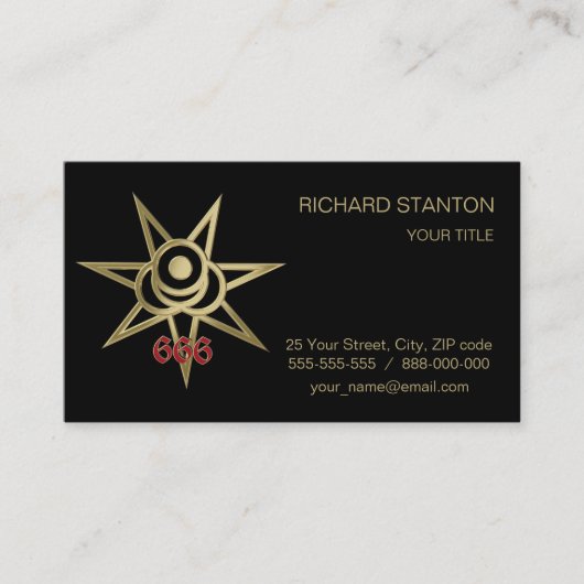 occult symbool septagram visitekaartje (Voorkant)