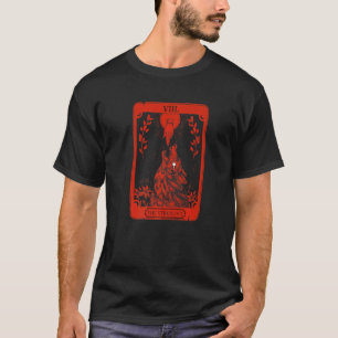 Occult Tarot Kaart, kracht van Wolfontwerp, donker T-shirt