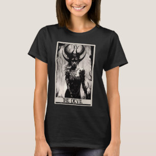 Occulte Dark Art Horror De Duivel Tarot Kaart T-shirt
