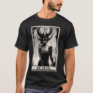 Occulte Dark Art Horror De Duivel Tarot Kaart T-shirt